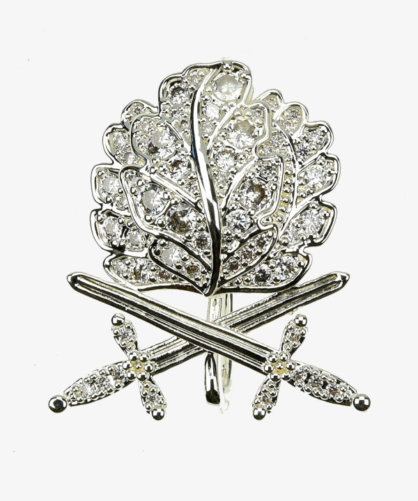 Oak Leaves with Swords and Diamonds in Silver